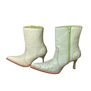 Green Ostrich Boots